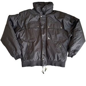 Vintage SERAC Weatherproof Ski Snowboard Jacket Black Puffer Padded Adult S